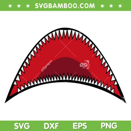 Shark Mouth Graphic SVG PNG, Shark Teeth SVG, Shark With Open Mouth DXF SVG PNG EPS