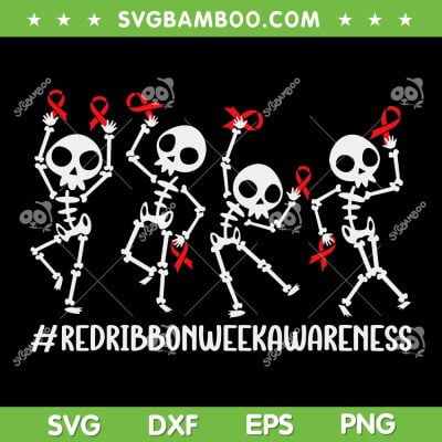 Skeleton Dancing Red Ribbon Week SVG PNG, Red Ribbon Week Awareness SVG, Skeleton Red Ribbon Dancing DXF SVG PNG EPS Skeleton Dancing Red Ribbon Week SVG PNG, Red Ribbon Week Awareness SVG, Skeleton Red Ribbon Dancing DXF SVG PNG EPS