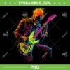 Skeleton Rock Playing Guitar PNG, Colorful Skeleton Rock Band PNG, Guitarist Skeleton PNG