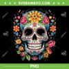 Sugar Skull De Los Muertos PNG, Day Of The Dead Sugar Skull PNG, Sugar Skull Floral PNG