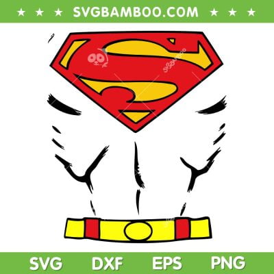 Superman Costume SVG PNG, Superman Logo SVG, Super Hero DXF SVG PNG EPS