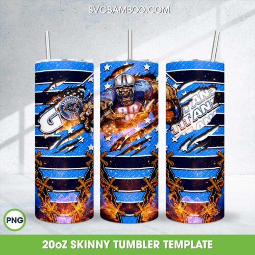 Tennessee Titans Mascot Tumbler Wrap PNG, Titans Football Logo 20oz Skinny Tumbler Template PNG