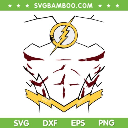 The Flash Costume SVG PNG, Marvel Avengers The Flash SVG, The Flash Halloween DXF SVG PNG EPS