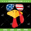 Turkey Face American Flag SVG PNG, Thanksgiving Cool Turkey Sunglasses SVG, Thanksgiving Flag DXF SVG PNG EPS