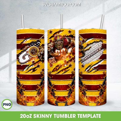 Washington Commanders Mascot Tumbler Wrap PNG, Commanders Football 20oz Skinny Tumbler Template PNG Washington Commanders Mascot Tumbler Wrap PNG, Commanders Football 20oz Skinny Tumbler Template PNG