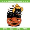 Witch Cat Halloween Pumpkin SVG PNG, Pumpkin And Black Cat SVG, Cute Cat Wearing Witchs Hat DXF SVG PNG EPS