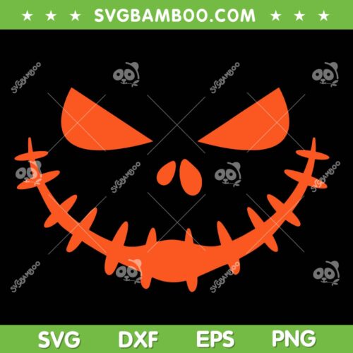 Jack O Lantern Face SVG PNG, Pumpkin Scary Halloween Costume SVG, Pumpkin Face DXF SVG PNG EPS