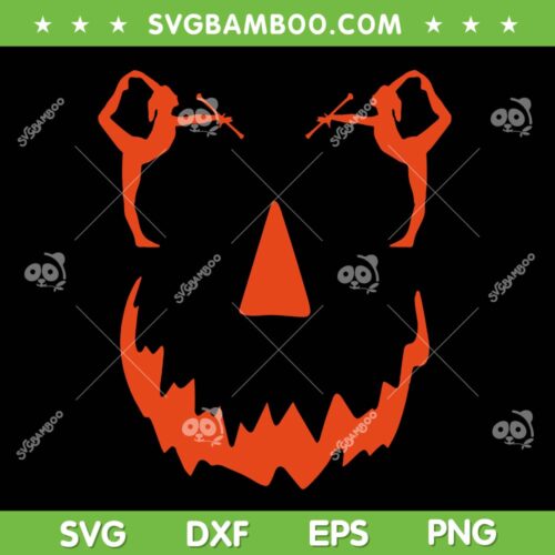Pumpkin Baton Twirler Halloween SVG PNG, Scary Pumpkin Face SVG, Evil Halloween Pumpkin Face DXF SVG PNG EPS