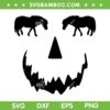 pumpkin Miniature Horse SVG PNG, Jack O Lantern Tiny Horse SVG, Pumpkin Face Halloween DXF SVG PNG EPS
