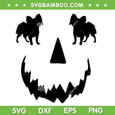 Pumpkin Papillon Dog Halloween SVG, Jack O Lantern Face Papillon SVG, Halloween Dog DXF SVG PNG EPS Pumpkin Papillon Dog Halloween SVG, Jack O Lantern Face Papillon SVG, Halloween Dog DXF SVG PNG EPS