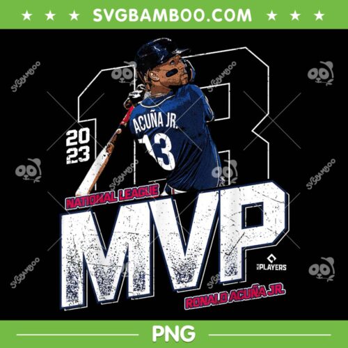 2023 National League MVP Ronald Acuna Jr PNG, Atlanta Acuna MVP PNG, Acuna Jr 13 PNG