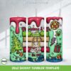 3D Inflated Christmas And Co Whoville Tumbler Wrap PNG, Whoville Christmas Trees 20oz Skinny Tumbler Template PNG