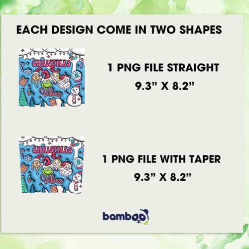 3D Inflated Grinch Christmas Vibes Tumbler Wrap PNG, Grinchmas Vibes 20oz Skinny Tumbler Template PNG