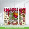 3D Inflated Grinch Santa Tumbler Wrap PNG, Merry Grinchmas 20oz Skinny Tumbler Template PNG
