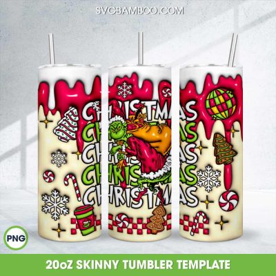 3D Inflated Grinch Santa Tumbler Wrap PNG, Merry Grinchmas 20oz Skinny Tumbler Template PNG 3D Inflated Grinch Santa Tumbler Wrap PNG, Merry Grinchmas 20oz Skinny Tumbler Template PNG