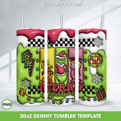 3D Inflated Retro Grinch Whoville Tumbler Wrap PNG, Merry Christmas Grinch Pink 20oz Skinny Tumbler Template PNG 3D Inflated Retro Grinch Whoville Tumbler Wrap PNG, Merry Christmas Grinch Pink 20oz Skinny Tumbler Template PNG
