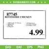 499 Rotisserie Chicken Sign SVG PNG, 87745 Chicken Rotisserie SVG, Rotisserie Chicken Thanksgiving DXF SVG PNG EPS