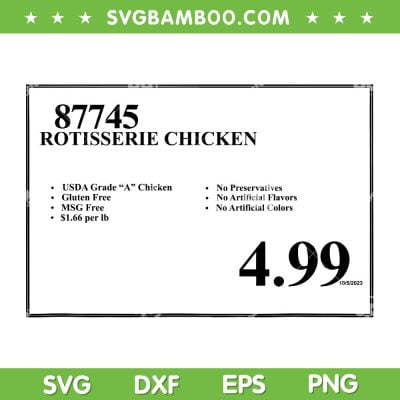 499 Rotisserie Chicken Sign SVG PNG, 87745 Chicken Rotisserie SVG, Rotisserie Chicken Thanksgiving DXF SVG PNG EPS