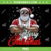 African American Santa PNG, Black Santa Christmas Pajama PNG, Merry Christmas Santa PNG