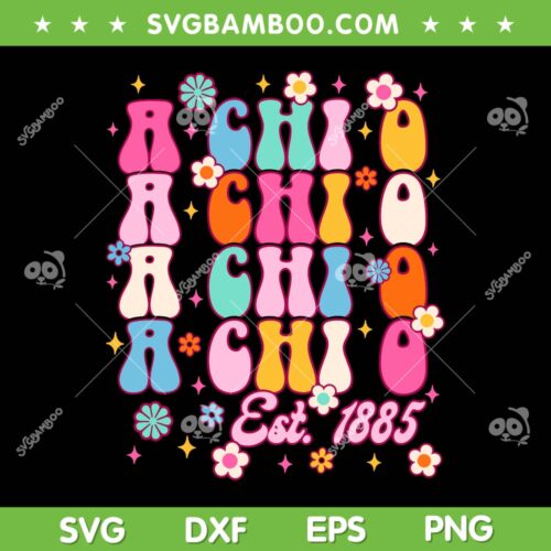 Alpha Chi Omega SVG PNG, Groovy A Chi O Est 1885 SVG, Greek Letter AXO 70s DXF SVG PNG EPS