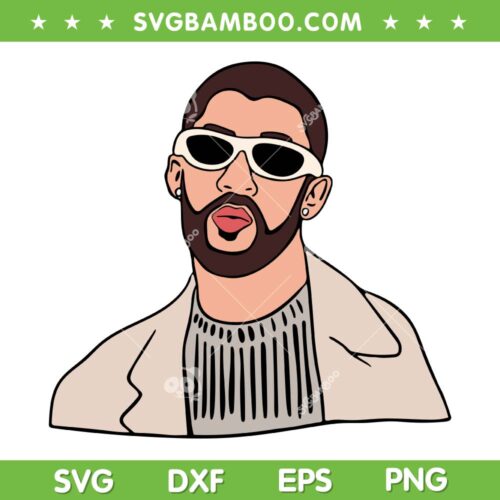 Bad Bunny 2024 Portrait SVG PNG, New Album Cover Bad Bunny SVG, Bad Bunny Face DXF SVG PNG EPS