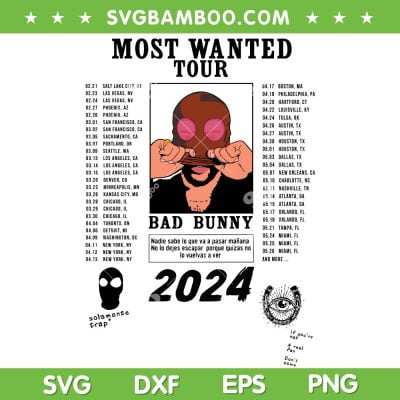 Bad Bunny Most Wanted Tour SVG PNG, Most Wanted Tour 2024 SVG, Benito Antonio Martinez Ocasio DXF SVG PNG EPS Bad Bunny Most Wanted Tour SVG PNG, Most Wanted Tour 2024 SVG, Benito Antonio Martinez Ocasio DXF SVG PNG EPS