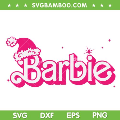 Barbie Christmas SVG PNG, Barbie Girl Santa Hat SVG, Barbie Merry Christmas DXF SVG PNG EPS