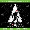 Bigfoot Believe Christmas Tree SVG PNG, Bigfoot Christmas Believe SVG, Santa Bigfoot DXF SVG PNG EPS