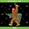Bigfoot Christmas Tree Lights PNG, Xmas Sasquatch Lovers PNG, Bigfoot Santa Christmas PNG