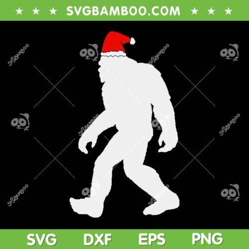 Bigfoot Yeti Sasquatch Ugly Christmas SVG, Bigfoot Santa Hat SVG, Christmas Bigfoot Santa DXF SVG PNG EPS