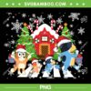 Bluey Family Crossing Road PNG, Bluey Christmas Crosswalk PNG, Bluey Merry Christmas PNG