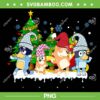 Bluey Family Dancing Christmas PNG, Funny Bluey Christmas Family PNG, Cute Bluey Bingo Dog PNG