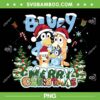 Bluey Family Merry Christmas PNG, Bluey Santa Hat PNG, Bluey Family Santa Christmas PNG