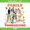 Bluey Family Thanksgiving PNG, Happy Hallothanksmas Bluey PNG, Funny Thanksgiving Bluey PNG