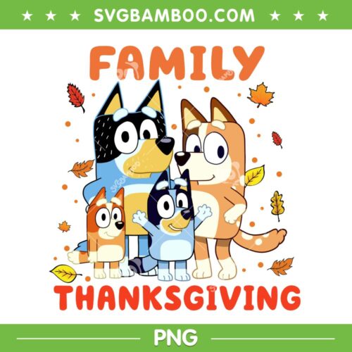 Bluey Family Thanksgiving PNG, Happy Hallothanksmas Bluey PNG, Funny Thanksgiving Bluey PNG
