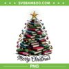 Books Christmas Tree PNG, Love Reading Books Librarian Merry Christmas PNG, Christmas Books Lights PNG