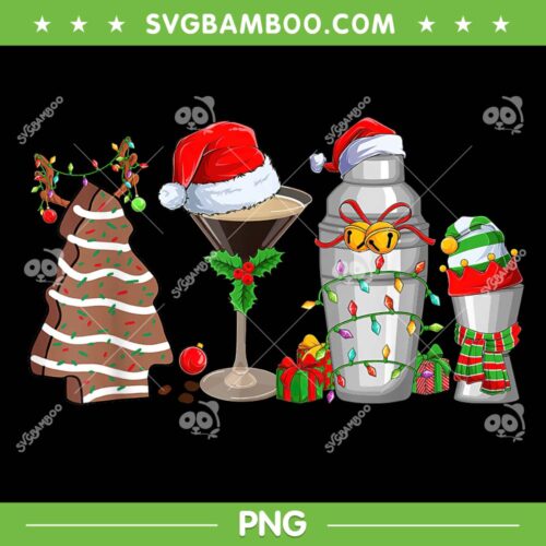 Christmas Cocktail Espresso Martini PNG, Christmas Bartender PNG, Drink Christmas PNG