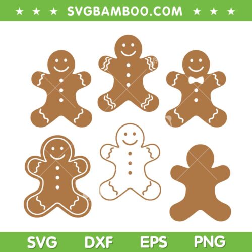 Christmas Gingerbread SVG Bundle, Gingerbread Man Cookie SVG Bundle, Christmas Cookies DXF SVG PNG EPS
