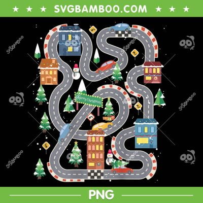 Christmas Playmat Car Race Track PNG, Daddy Car Xmas PNG, Christmas Cars PNG