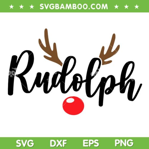 Christmas Rudolph SVG PNG, Most Likely To Try Ride Rudolph SVG, Rudolph Face DXF SVG PNG EPS