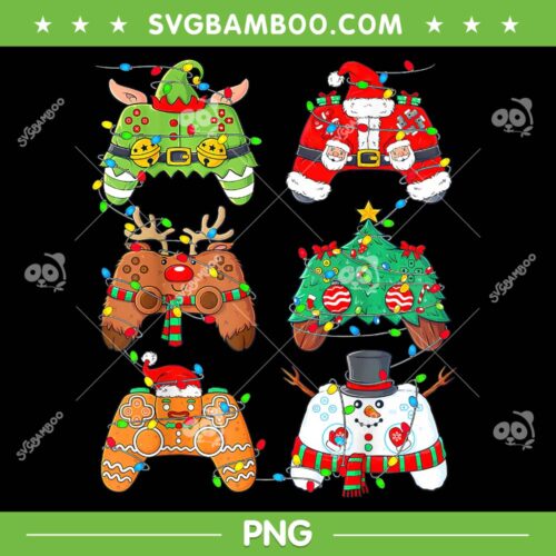 Christmas Santa Elf Gaming Controllers PNG, Video Game Christmas PNG, Gaming Controllers Elf Christmas PNG