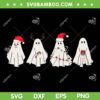 Cute Ghost Santa Christmas SVG, Ghost Santa Reindeer Xmas SVG, Ghost Christmas Lights DXF SVG PNG EPS