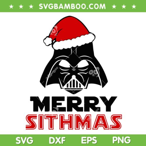 Darth Vader Merry Sithmas SVG PNG, Star Wars Vader Santa Hat SVG, Darth Vader Christmas DXF SVG PNG EPS