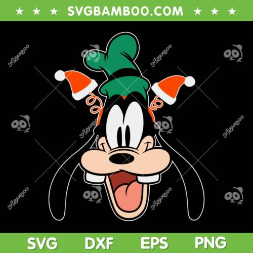 Disney Goofy Santa Hat SVG PNG, Goofy Merry Christmas SVG, Goofy With Santa Hat DXF SVG PNG EPS