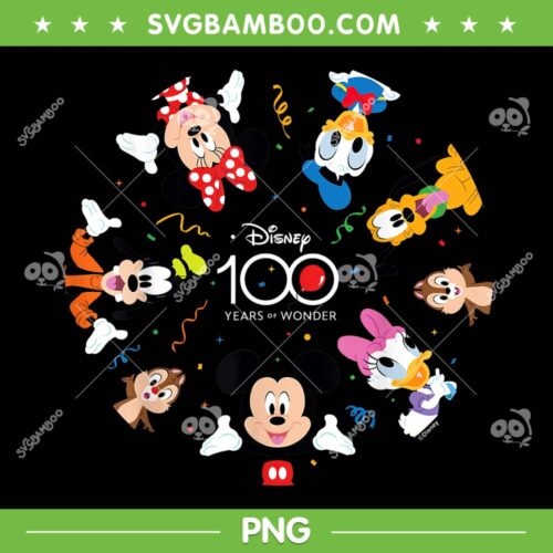 Disney Mickey And Friends 100 Years Of Wonder PNG, Mickey Minnie Donald Goofy PNG, Disney 100 Years Of Wonder PNG