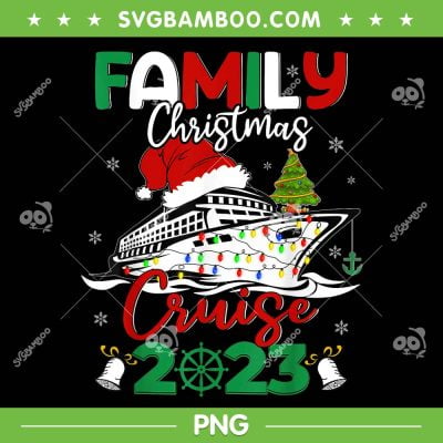 Family Christmas Cruise 2023 PNG, Merry Cruisemas Boat Trip PNG, Family Christmas Gifts PNG