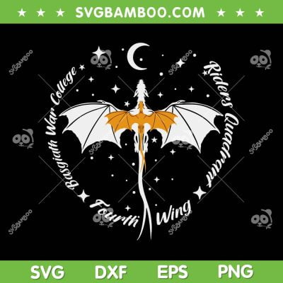 Fourth Wing Basgiath Fantasy Book SVG, Romantasy Dragons Yarros SVG, Fourth Wing Dragon Rider DXF SVG PNG EPS Fourth Wing Basgiath Fantasy Book SVG, Romantasy Dragons Yarros SVG, Fourth Wing Dragon Rider DXF SVG PNG EPS