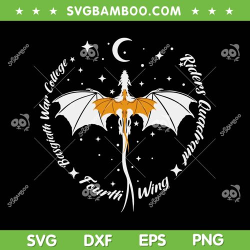 Fourth Wing Basgiath Fantasy Book SVG, Romantasy Dragons Yarros SVG, Fourth Wing Dragon Rider DXF SVG PNG EPS