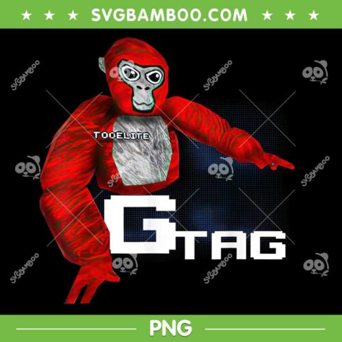 Funny Gorilla Monke Tag PNG, VR Game Gorilla Tag PNG, Tooelite G Tag PNG
