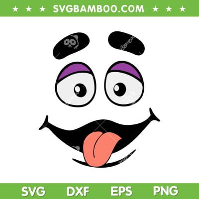 Funny Grimace Face SVG PNG, Cartoon Face Tongue Out SVG, Cute Grimace Purple DXF SVG PNG EPS